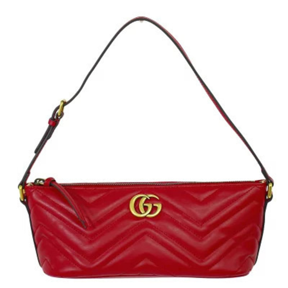 Gucci GG Marmont Leather Shoulder Bag Red